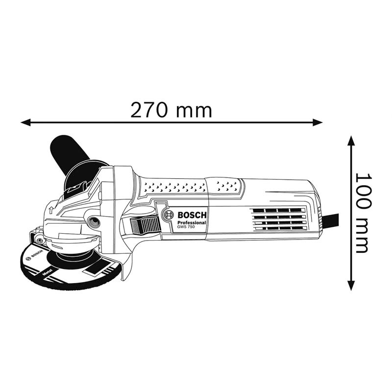 Bosch - Ugaona brusilica 125 mm GWS 750-125 Professional - 0601394001
